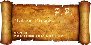 Platzer Piroska névjegykártya
